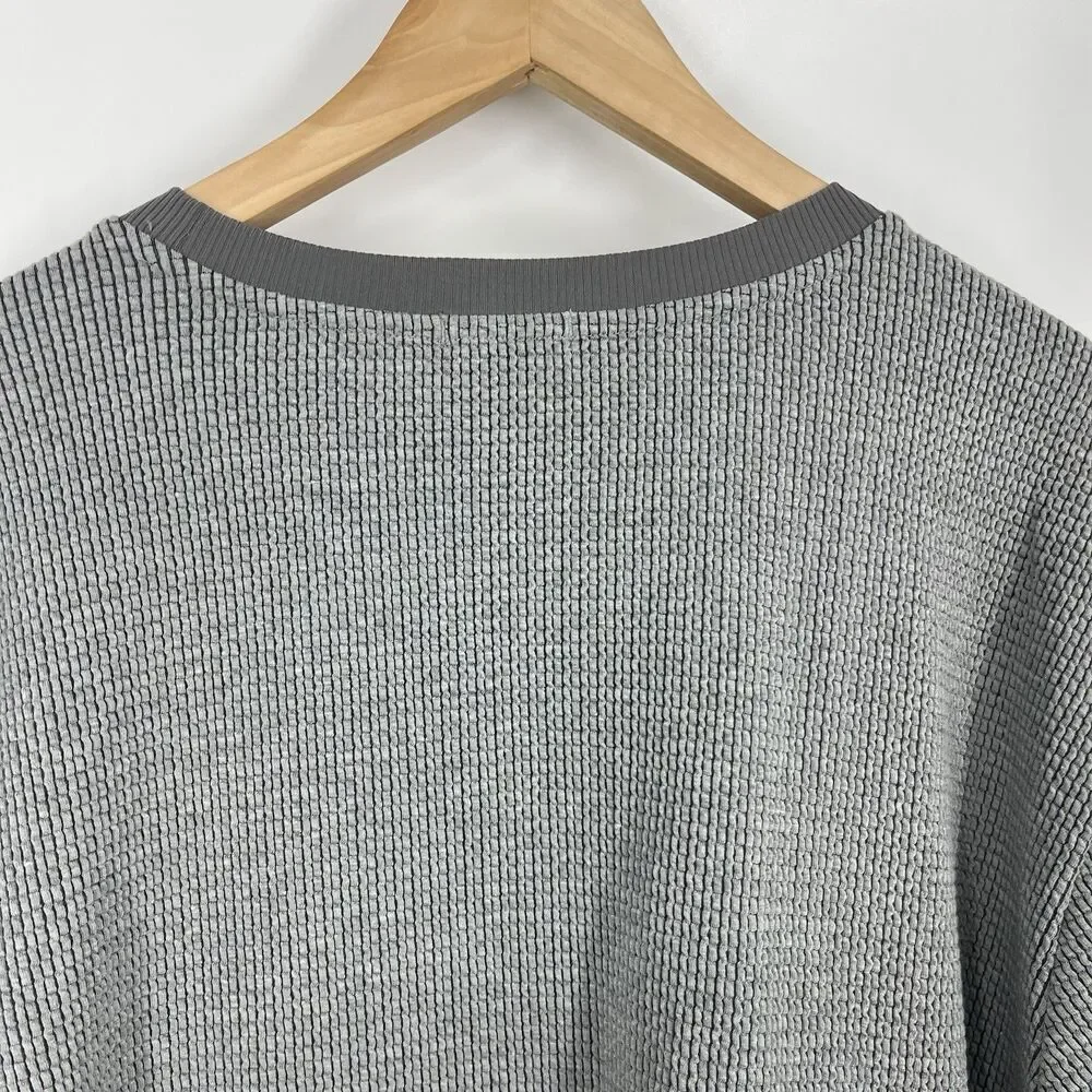 REI Co-op Sun Up Sweater Size XXL Mens Gray Waffle Knit Long Sleeve Pullover